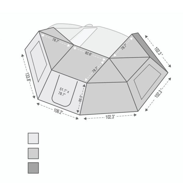 Overland Vehicle Systems 18099910 Nomadic Awning 270-Side Wall 1, Door and Window-Dark Gray, Storage Bag-Driver