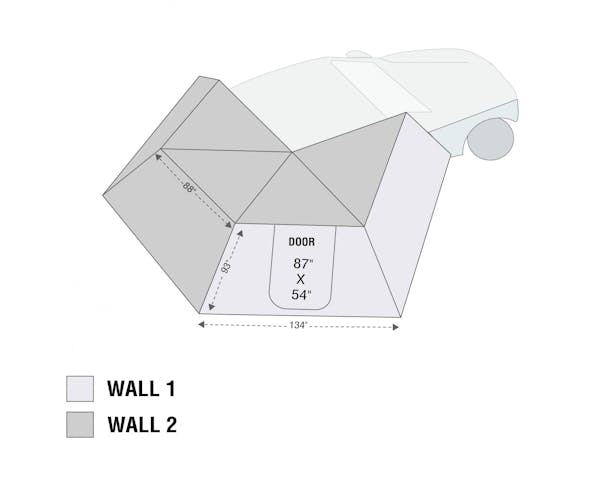 Overland Vehicle Systems 18229909 Nomadic 270 LT Awning Wall 1 Passenger Side