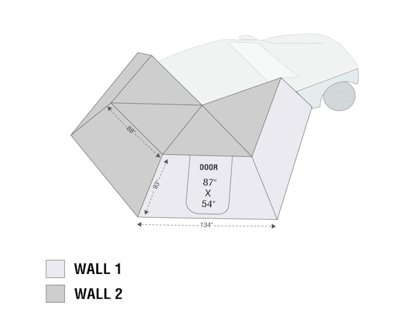 Overland Vehicle Systems 18239909 Nomadic 270 LT Awning Wall 2 Passenger Side