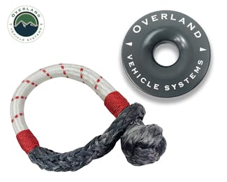 Overland Vehicle Systems 19-4716 Combo Pack Soft Shackle 7/16 41,000 lb. and Recovery Ring 4.0 41,000 lb. Gray