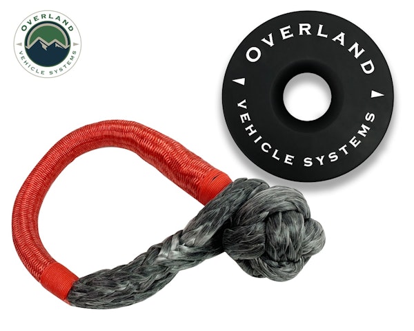 Overland Vehicle Systems 19-6580 Combo Pack Soft Shackle 5/8 44,500 lb. and Recovery Ring 6.25 45,000 lb. Black