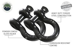 Overland Vehicle Systems 19010201 Recovery Shackle 3/4 4.75 Ton Black - Sold In Pairs