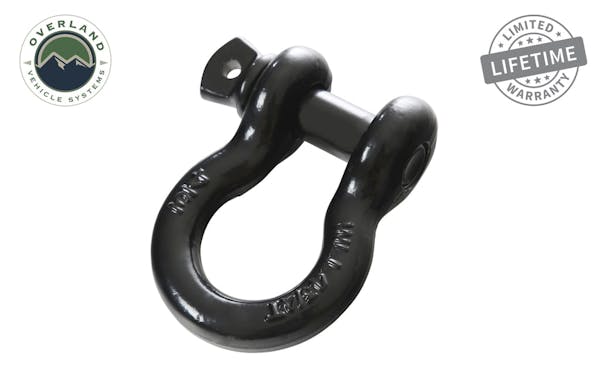 Overland Vehicle Systems 19019901 Recovery Shackle 3/4 4.75 Ton - Black