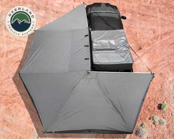 Overland Vehicle Systems 19519907 Nomadic Awning 270 Dark Gray Cover, Black Transit Cover Driver Side & Bracket