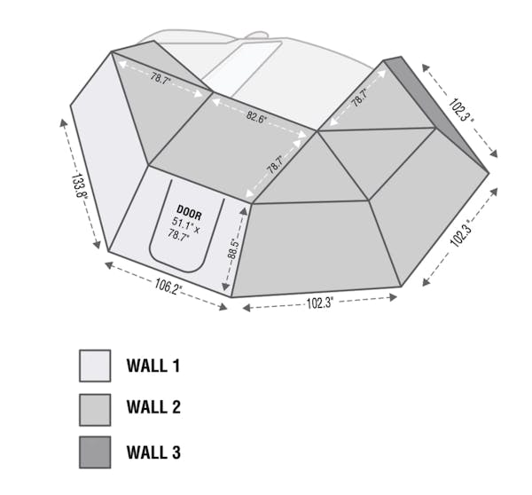 Overland Vehicle Systems 19539907 Nomadic Awning 270 Awning & Wall 1, 2, & 3, Mounting Brackets - Driverside