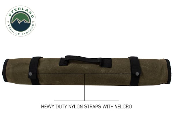 Overland Vehicle Systems 21089941 Rolled Bag Socket With Handle And Straps - #16 Waxed Canvas