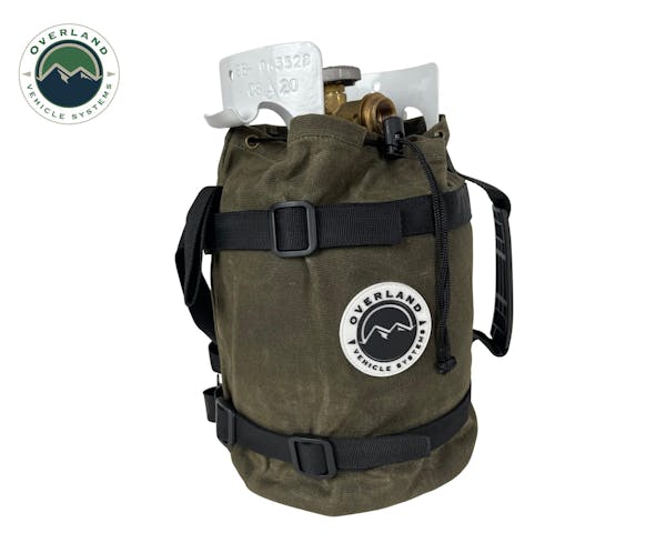Overland Vehicle Systems 21189941 Propane Bag With Handle And Straps - #16 Waxed Canvas