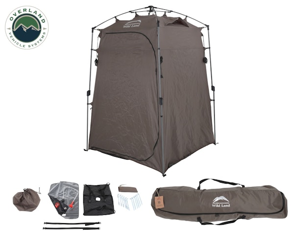 Overland Vehicle Systems 26019910 Wild Land Camping Gear - Changing Room With Shower and Storage Bag