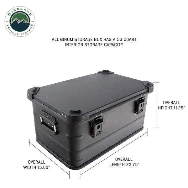 Overland Vehicle Systems 30100201 Aluminum Box Storage 53QT-Black