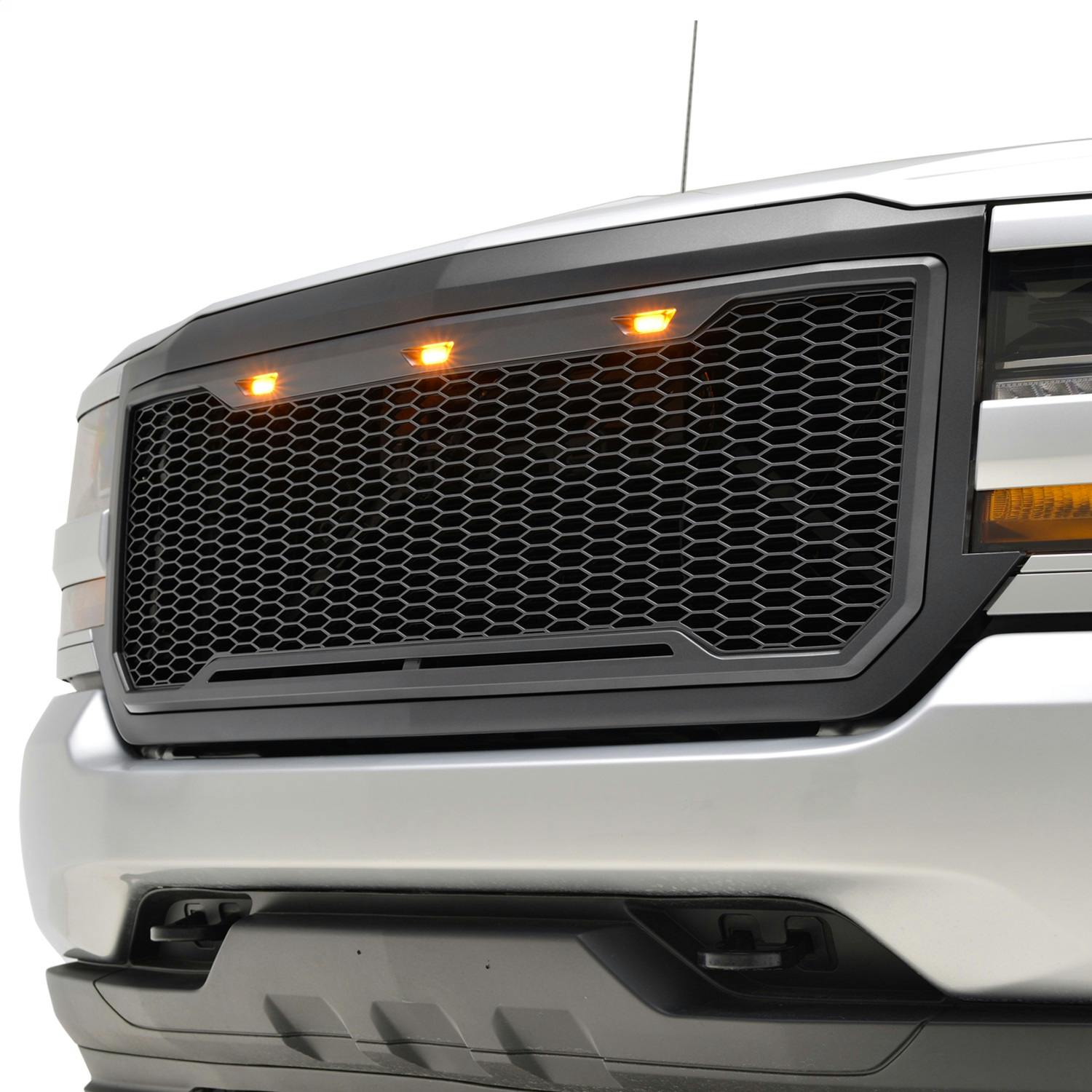 Paramount Automotive 41-0193MB Matte Black ABS LED Impulse Mesh Grille