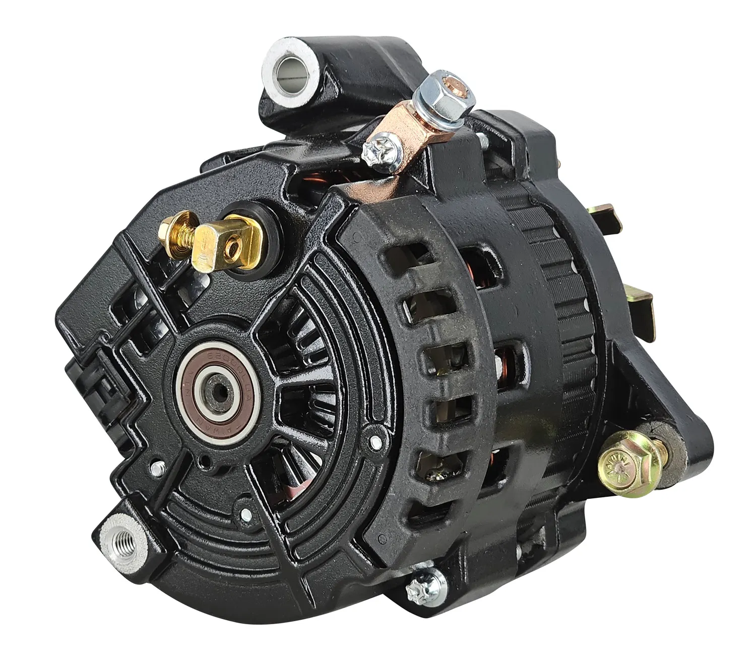 Powermaster 378021 Chrome Alternator – 140 Amp, CS130 Small Case, One-Wire Voltage Regulator