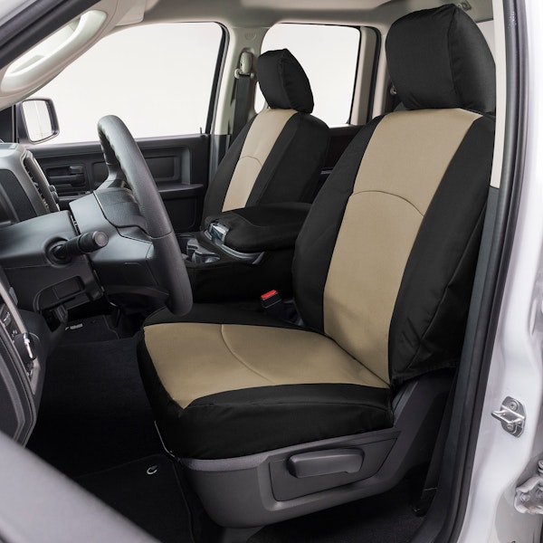 Precison Fit Seat Covers GTC1067ENTB Precision Fit Endura Custom Front Row Seat Covers - Tan/Black