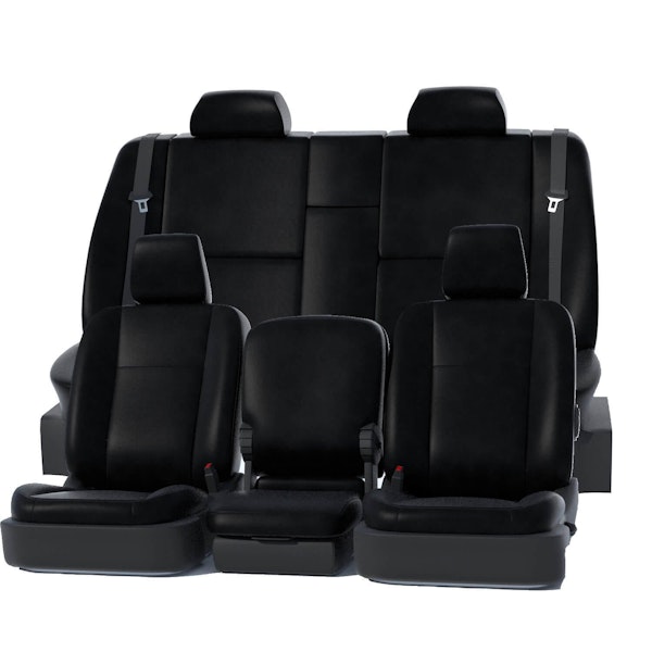 Precison Fit Seat Covers GTA17LTBK Precision Fit Leatherette Custom Front Row Seat Covers - Black