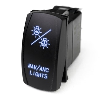 Race Sport Lighting MSTLS27B LED Rocker Switch w/Blue LED Radiance - NAV Lights