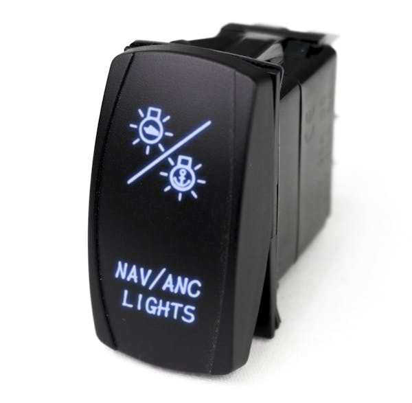 Race Sport Lighting MSTLS27B LED Rocker Switch w/Blue LED Radiance - NAV Lights