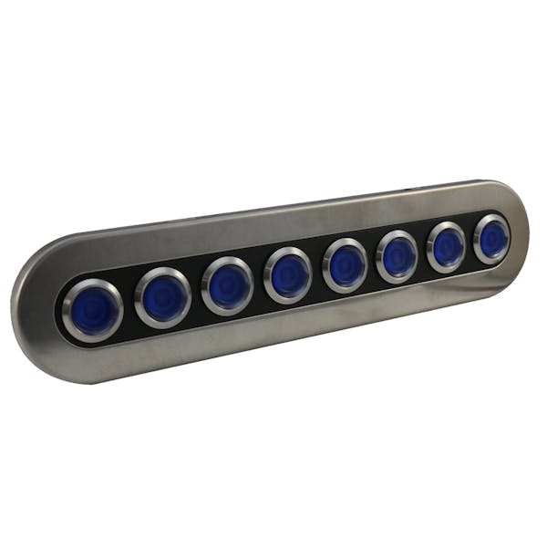 Race Sport Lighting MS8BSS 8-Button 80-Amp On-Off Waterproof Stainless Steel Switch Panel