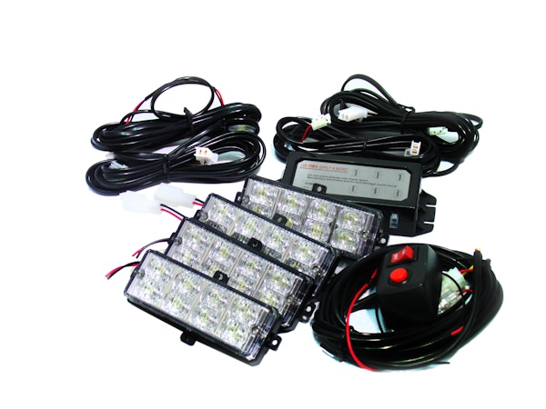 Race Sport Lighting RS-281-4LED-A LED Grill Strobe Light Kit (Amber)
