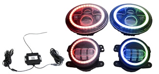 Race Sport Lighting RS3037050-C 7in Headlight and 4in Foglight ColorSMART Combo Complete RGB Multi-Color kit