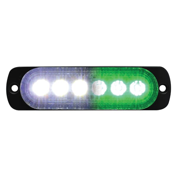 Race Sport Lighting RS70016GW Green/White Switch 6-LED Ultra Slim Flush Mount 19-Flash Pattern Marker Strobe