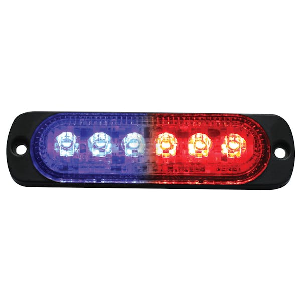 Race Sport Lighting RS70016RB Red/Blue Switching 6-LED Ultra Slim Flush Mount 19-Flash Pattern Marker Strobe