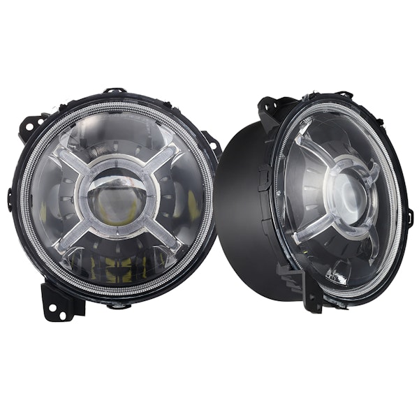 Race Sport Lighting RS9JLAAH 9in Jeep JL Adjustable Angle Beam 108-Watt headlight with DRL Functions