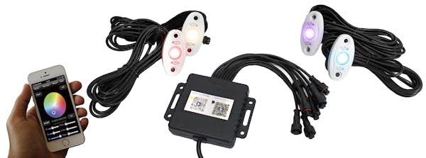 Race Sport Lighting RSLD4KITCS-W ColorSMART 4-LED Glow Pod WHITE Kit