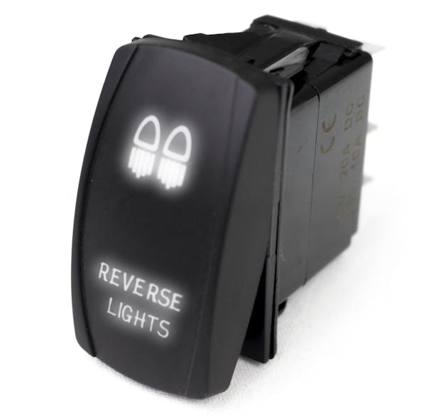 Race Sport Lighting RSLJ13W LED Rocker Switch w/White LED Radiance - Reverse Lights