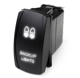 Race Sport Lighting RSLJ2W LED Rocker Switch w/White LED Radiance - Backup Lights