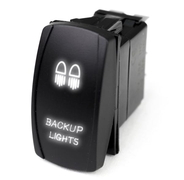 Race Sport Lighting RSLJ2W LED Rocker Switch w/White LED Radiance - Backup Lights