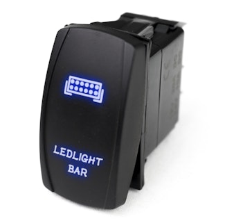 Race Sport Lighting RSLJ34B LED Rocker Switch with White LED Radiance (LED Light Bar)