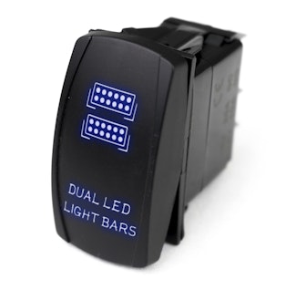 Race Sport Lighting RSLJ35B LED Rocker Switch w/Blue LED Radiance - Dual LED Light Bar