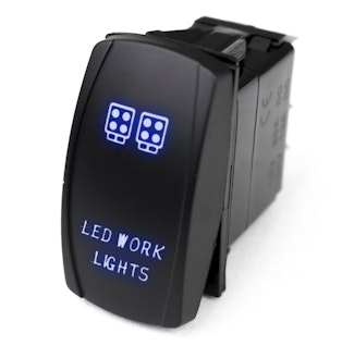 Race Sport Lighting RSLJ36B LED Rocker Switch w/Blue LED Radiance - LED Work Lights