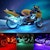 Race Sport Lighting RSMCACS RGB Multi-Color LED Motorcycle Accent Strip Light Kit