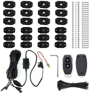 Race Sport Lighting ULTRA12WK 12pc Ultra Bright White 14000 Lumen LED Rock Light Crawler Kit with Seven Fade