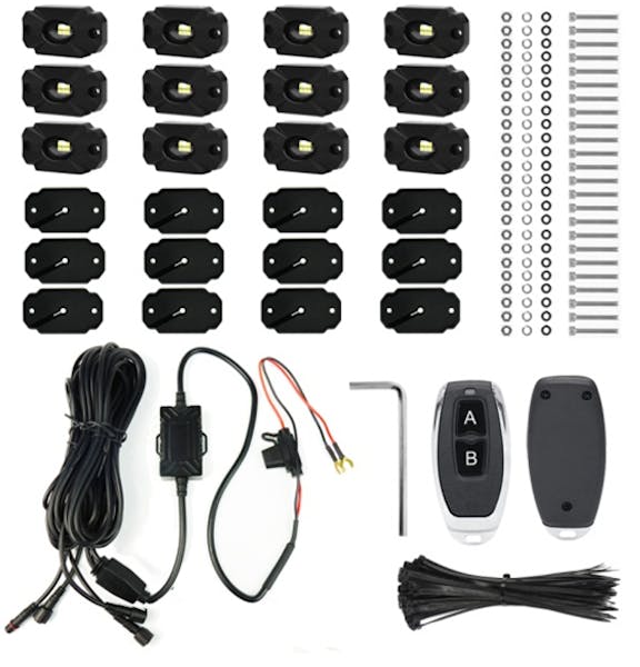 Race Sport Lighting ULTRA12WK 12pc Ultra Bright White 14000 Lumen LED Rock Light Crawler Kit with Seven Fade