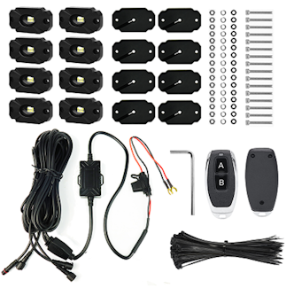 Race Sport Lighting ULTRA8WK 8pc Ultra Bright White 10000 Lumen LED Rock Light Crawler Kit with Seven Fade