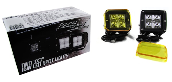Race Sport Lighting RSSS3X3PR Street Series 3x3 4-LED Cube Spot Lights Boxed in Pair