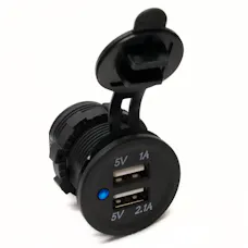 Race Sport Lighting RS50782 Socket sized Dual Port USB 3.1Amp with Blue LED