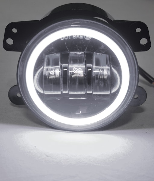 Race Sport Lighting RS-4FHALOW 4 LED 30-Watt Cree Fog Light Kit 30W 1440LM with White LED Halo