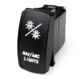 Race Sport Lighting MSTLS27W LED Rocker Switch w/White LED Radiance - NAV Lights