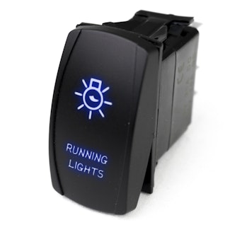 Race Sport Lighting MSTLS01B LED Rocker Switch w/Blue LED Radiance - Running Lights