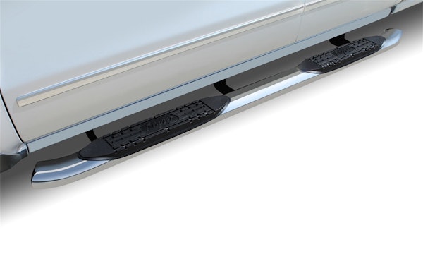 Raptor Series 1507-0228 4 OE Style Curved Oval Step Bars Polished Stainless Steel