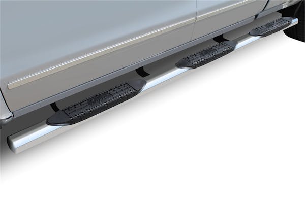 Raptor Series 0403-0074 4 Oval Wheel to Wheel Step Bars Polished Stainless Steel