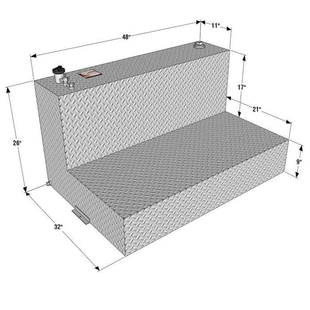 RDS Manufacturing 70388 95 GALLON L-SHAPED TRANSFER FUEL TANK