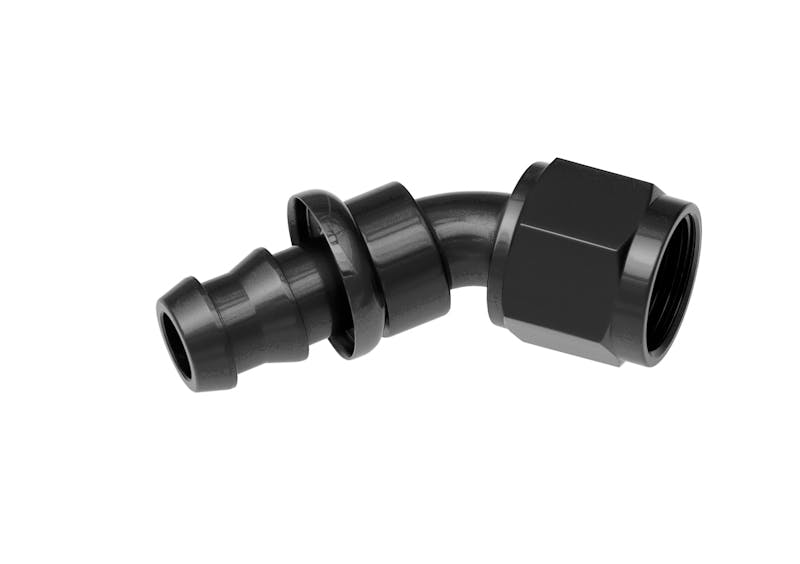 10AN 45¡ Redhorse Fuel Hose Fitting 2045-10-2; Hose End Black Anodized 