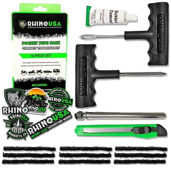 Rhino USA RNO-PLUG-PACK Rhino USA 14-Piece Compact Tire Repair Plug Kit
