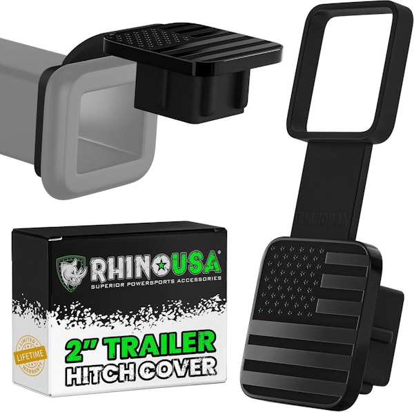 Rhino USA TO-HTCVRUSA-BLK Rhino USA 2" American Flag Hitch Cover - Black