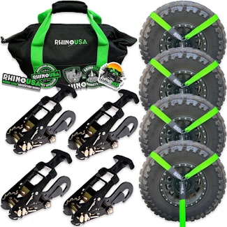 Rhino USA TD-VSLASSO-GRN-SNAP Rhino USA Lasso Straps; Basket Straps - Green - Snap Hook