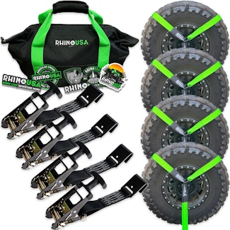 Rhino USA TD-VSLASSO-GRN-FLAT Rhino USA Lasso Straps; Basket Straps - Green - Flat Hook