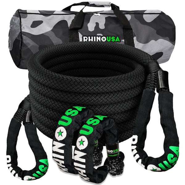 Rhino USA RG-KRKIT78X30-BLK Rhino USA 7/8" X 30' Kinetic Rope Recovery Kit W/Soft Shackles